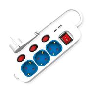 ROLINE Ciabatta elettrica a 3 prese con interruttore, caricatore USB A+C, 3 m