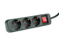 ROLINE Ciabatta elettrica a 3 prese, con interruttore, nero, 10 m