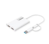 ROLINE MultiDisplayLink Adattatore USB tipo A+C - 2 X HDMI, Multi-Stream 4K
