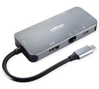ROLINE Docking Station multiporta USB 3.2 Gen 2 Tipo C, 4K HDMI, LAN