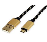 ROLINE GOLD - Cavo USB 2.0, tipo A ST - Micro B ST (reversibile), 0,8 m