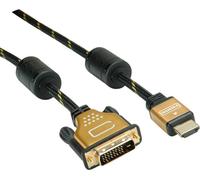Roline Gold - Cavo video - Dual Link - HDMI / DVI - DVI -D (M) a HDMI (M) - 2 m - schermato - Black Gold - 4K Support NEW