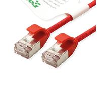 Roline green cavo u/ftp datacenter patchcord cat.6a class ea, lsoh/tpe, slim, rosso, 0.15m
