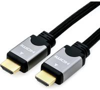 Roline High Speed - HDMI con cavo Ethernet - HDMI (M) a HDMI (M) - 3 m - Isolamento doppio - nero/argento NEW