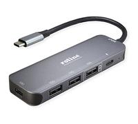 ROLINE 14025048 - USB 3.1, hub a 4 porte, 3 x A, 1 x C, cavo USB-C.