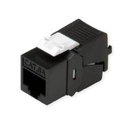 ROLINE Keystone Jack, Cat. 6a, RJ-45, unshielded, toolless, SLIM, black cavo di collegamento Nero