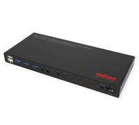ROLINE KVM Switch, HDMI 4K, USB, 1 utente, 4 PC, con hub USB a 3 Porte
