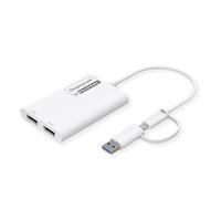 ROLINE MultiDisplayLink Adattatore USB tipo A+C - 2X DP 4K