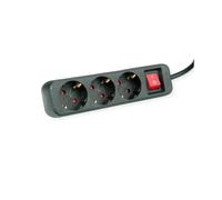Roline Power Strip 3X With Switch Black 1.5M Shuko