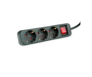 Roline Power Strip 3X With Switch Black 1.5M Shuko