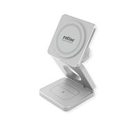 ROLINE STAZIONE DI RICARICA WIRELESS 19.11.1007 - Argento, Qi, cavo USB-C 1 m, compatibile Apple