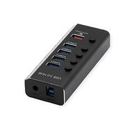 ROLINE USB 3.2 Gen 1 Notebook Hub 4 porte + 1 porta di ricarica (QC), commutabile singolarmente