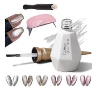 Rolita Gel Polish Cat Eye, Nude Ice-Clear Jade Super Glitter Crystal Con Magnete, Formula Longwear, Con Lampada di Polimerizzazione (Y-21)