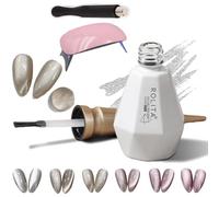 Rolita Gel Polish Cat Eye, Nude Ice-Clear Jade Super Glitter Crystal Con Magnete, Formula Longwear, Con Lampada di Polimerizzazione (Y-23)
