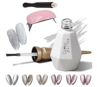 Rolita Gel Polish Cat Eye, Nude Ice-Clear Jade Super Glitter Crystal Con Magnete, Formula Longwear, Con Lampada (Y-20)