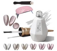 Rolita Smalto Gel Cat Eye, Nude Ice-Clear Jade, Super Glitter Crystal Con Magnete, Formula Longwear, Con Lampada (Y-24)