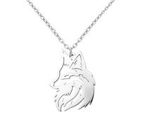 ROLIZHN Collana con ciondolo a forma di animale in acciaio inossidabile per donne, lupo, serpente, lucertola, gatto, pappagallo, collane per donne e uomini, gioielli minimalisti, regalo di compleanno