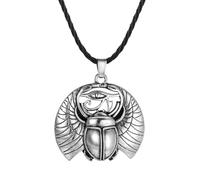 ROLIZHN Collana con scarabeo per uomo e donna, con occhio di Horus, in acciaio inossidabile, stile antico egiziano, amuleto, amuleto, idea regalo