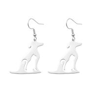 ROLIZHN Graziosi orecchini a forma di cane e gatto, da donna, in acciaio inossidabile, gioielli a forma di cucciolo di animale, regalo di compleanno