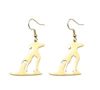 ROLIZHN Graziosi orecchini a forma di cane e gatto, da donna, in acciaio inossidabile, gioielli a forma di cucciolo di animale, regalo di compleanno