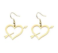 ROLIZHN Orecchini pendenti a forma di cuore in acciaio inossidabile da donna, ala d'angelo, freccia di Cupido, freccia rotta, foglia cuore orecchini pendenti, gioielli boho Love Heart gioielli regali