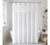 ROLIZOE Tenda da doccia a nido d'ape, per bagno, include 12 ganci in acciaio inox, tessuto strutturato, stile alberghiero, impermeabile, lavabile in lavatrice, colore bianco, 183 x 183 cm