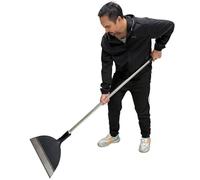 ROLKAR Pala da neve, raschietto per ghiaccio, strumento di rimozione del pavimento, pala piatta per cemento, manico lungo per vialetto, passerella, strada, giardino, prato, pulizia, resistente