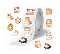 Roll adesivo cartoni animati per bambini adesivi per bambini design gatto 500 pezzi, etichette impermeabili di scrapbooking con forte funzione adesiva, foche decorative divertenti ideali per buste, mo