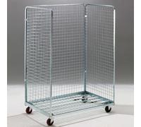 Roll container 120x80x180h carrello scaffale 3 pareti maglia 5x5 trasporto espos