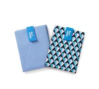 Roll’Eat ® | Pacchetto di 2 Borse per la Merenda | Porta Panini con Imballaggio Riutilizzabile, Porta Alimenti Ecologico senza BPA, Borsa di Stoffa, Colore Blu