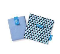 Roll’Eat ® | Pacchetto di 2 Borse per la Merenda | Porta Panini con Imballaggio Riutilizzabile, Porta Alimenti Ecologico senza BPA, Borsa di Stoffa, Colore Blu
