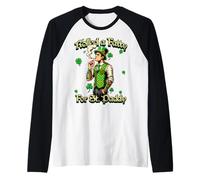 Roll Fatty per il Giorno di San Patrizio con la marijuana divertente di San Patrizio Maglia con Maniche Raglan
