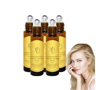 Roll-on all'incenso e all'olio di ricino biologico: lenisce occhi gonfi e occhiaie, mentre una miscela idratante leggera ***** lio di jojoba si prende cura delicatamente della pelle (5 bottiglie)