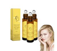 Roll-on all'incenso e all'olio di ricino biologico: lenisce occhi gonfi e occhiaie, mentre una miscela idratante leggera ***** lio di jojoba si prende cura delicatamente della pelle (3 bottiglie)