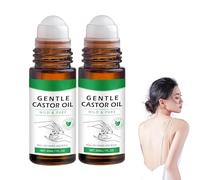 Roll-on all'olio di ricino biologico Gold, roll-on all'olio di ricino e quarzo rosa per corpo e capelli