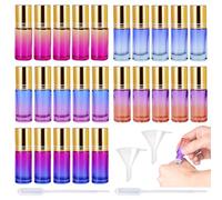 Roll on Vuoto, 25 Pezzi 5ml Colorato Flaconi Roll-On, Roll on Vuoto per Oli Essenziali Con Sfera in Acciaio, Ricaricabili Bottiglia a Rullo in Vetro, Roll on Vuoto per Oli Essenziali, Profumo