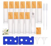 Roll On Vuoto per Oli Essenziali, 12 Pezzi Roll On Vuoto 10 ml, Rollon Vetro con Sfere in Acciaio Inox Contenitore Ricaricabile per Oli Essenziali Aromaterapia