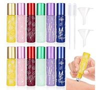 Roll On Vuoto per Oli Essenziali,16 PCS Flaconi Roll-On per Oli Essenziali 10ML,Roll On Bottiglie,Ricaricabili Bottiglia a Rullo in Vetro,Bottiglie Flaconcini Vuoti per Oli Essenziali per Aromaterapia