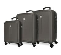 ROLL ROAD Cambogia Borse da viaggio, grigio, 52 x 75 x 30 cm, Set 3 valigie