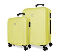 ROLL ROAD Cambogia Set di valigie giallo 55/65 cm rigido 6,6 kg Chiusura a combinazione laterale ABS 6,6 kg 93 L bagaglio a mano, giallo, Taglia unica, Set di valigie