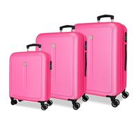 ROLL ROAD Cambogia Set di valigie rosa 55/65/75 cm rigido 11,1 kg Chiusura a combinazione laterale ABS 11,1 kg 190 L bagaglio a mano, Rosa, Taglia unica, Set di valigie