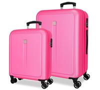 ROLL ROAD Cambogia Set di valigie rosa 55/65 cm rigido 6,6 kg Chiusura a combinazione laterale ABS 6,6 kg 93 L bagaglio a mano, Rosa, Taglia unica, Set di valigie