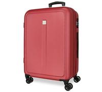 ROLL ROAD Cambogia Valigie Cabina, Set Valigie rigide ABS, diverse dimensioni, chiusura a combinazione laterale 4 ruote doppie bagaglio a mano, rosso, Mediana, Valigia media