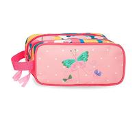 ROLL ROAD Fiore Prezioso, Accessori Da Viaggio Custodia Per Trucchi Bambine E Ragazze, Rosa (Pink), Astuccio doppio