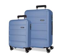 Roll Road Flex Denim Set di Bagagli 46x65x25 cm Rigido ABS Chiusura a Combinazione Laterale 91L 5.7kg 4 Doppie Ruote Bagaglio a Mano