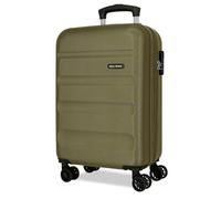 Roll Road Flex - Valigia da cabina verde, 35 x 55 x 20 cm, rigida, 2,5 kg, chiusura a combinazione laterale, in ABS, 2,5 kg, 33 l, estensibile, bagaglio a mano, Verde, Taglia unica, Valigia cabina