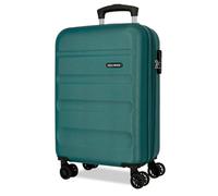 ROLL ROAD Flex - Valigia da cabina verde, 35 x 55 x 20 cm, rigida, 2,5 kg, chiusura a combinazione laterale, in ABS, 2,5 kg, 33 l, estensibile, bagaglio a mano, Verde, Taglia unica, Valigia cabina
