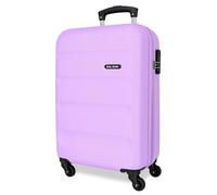ROLL ROAD Flex Valigia rigida realizzata in ABS, un materiale, chiusura a combinazione laterale 4 ruote doppie bagaglio a mano, pratico interno con un vano, Viola, Valigia cabina