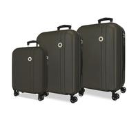 Roll Road Menorca Antracite Set di Bagagli 52x75x27 cm Rigido ABS Lucchetto a Combinazione Integrato 188L 10.35kg 4 Doppie Ruote Estensibile Bagaglio a Mano