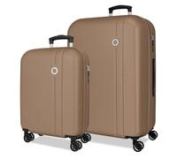 Roll Road Minorca Set di valigie Champagne 46x65x24 cm Rigida ABS Chiusura a combinazione integrata 91L 6,05kg 4 ruote doppie estensibile bagaglio a mano